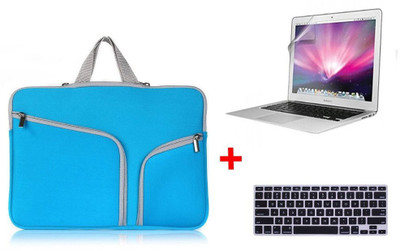 

LUKE Zipper Briefcase Soft Neoprene Handbag Sleeve Bag Cover Case for MACBOOK AIR 13.3 inch With Free LCD Clear Screen Protector Film Guard + Keyboard Protecto Combo Set