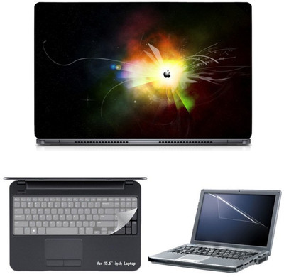 

Skin Yard Apple Logo In Coloured Galaxy Sparkle Laptop Skin with Screen Protector & Keyguard -15.6 Inch Combo Set