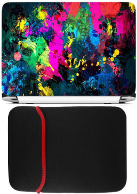 

FineArts Color Splash Laptop Skin with Reversible Laptop Sleeve Combo Set