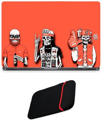 

Skin Yard 3 Skeleton Sebastein Cuypers Sparkle Laptop Skin/Decal with Reversible Laptop Sleeve - 14.1 Inch Combo Set