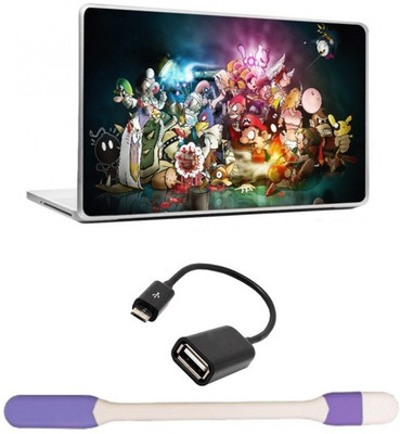 

Skin Yard Mario Party Laptop Skin -14.1 Inch with USB LED Light & OTG Cable (Assorted) Combo Set