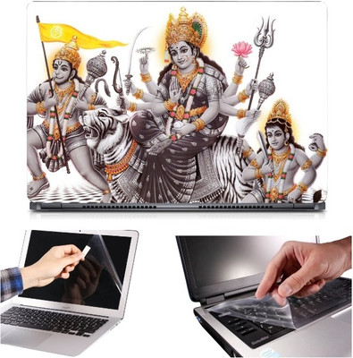 

Skin Yard 3in1 Combo- Maa Durga with Hanuman Laptop Skin with Screen Protector & Keyguard -15.6 Inch Combo Set