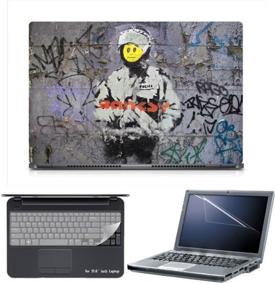 

Skin Yard Sparkle Banksy Poster Laptop Skin with Screen Protector & Keyboard Skin -15.6 Inch Combo Set