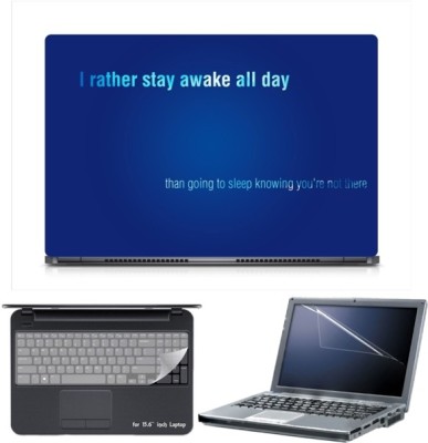 

Skin Yard Sparkle Blue Love Text Typography Laptop Skin with Screen Protector & Keyboard Skin -15.6 Inch Combo Set