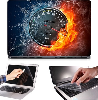 

Skin Yard 3in1 Combo- Cool Fire Digital Meter Laptop Skin with Screen Protector & Keyguard -15.6 Inch Combo Set