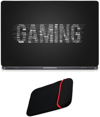 

Skin Yard Gaming Typography Sparkle Laptop Skin/Decal with Reversible Laptop Sleeve - 15.6 Inch Combo Set