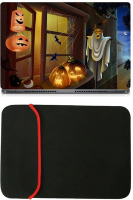 

Skin Yard Zombie Halloween Laptop Skin/Decal with Reversible Laptop Sleeve - 14.1 Inch Combo Set