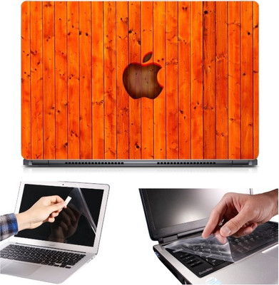 

Skin Yard 3in1 Combo- Wooden Apple Laptop Skin with Screen Protector & Keyguard -15.6 Inch Combo Set