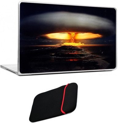 

Skin Yard Explosion Abstract Laptop Skin/Decals with Reversible Laptop Sleeve - 15.6 Inch Combo Set