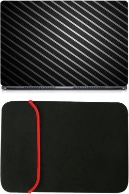 

Skin Yard Diagonal Stripes Laptop Skin/Decal with Reversible Laptop Sleeve - 15.6 Inch Combo Set