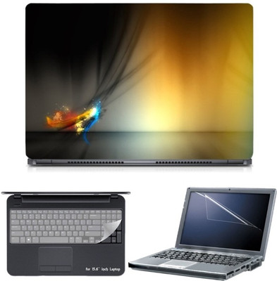 

Skin Yard Colored Aurora Abstract Laptop Skin with Screen Protector & Keyboard Skin -15.6 Inch Combo Set