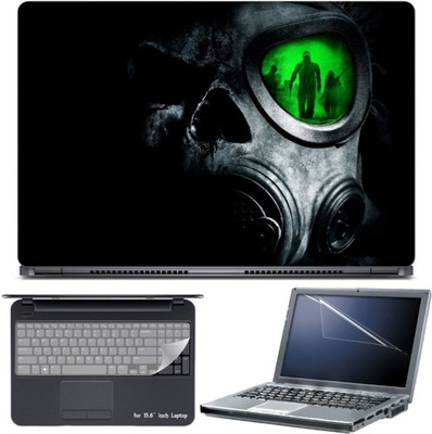 

Skin Yard Dark Army Gas Mask Green Eye Laptop Skin with Screen Protector & Keyboard Skin -15.6 Inch Combo Set