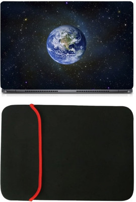 

Skin Yard Earth From Space Laptop Skin/Decal with Reversible Laptop Sleeve - 14.1 Inch Combo Set