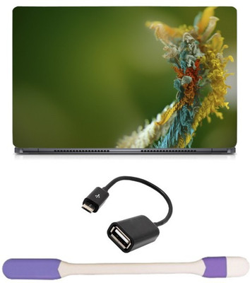 

Skin Yard Animal Macro Photography Laptop Skin with USB LED Light & OTG Cable - 15.6 Inch Combo Set