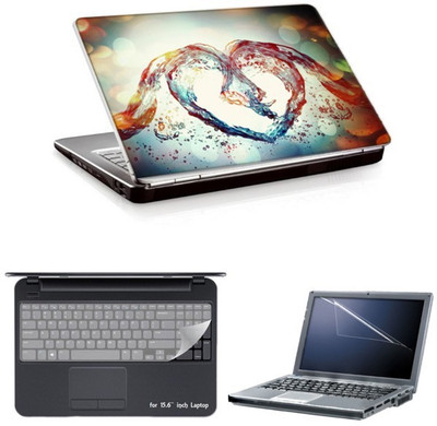 

Skin Yard Water Love Heart Shape Laptop Skin With Laptop Screen Guard And Laptop Key Guard -15.6 Inch Combo Set