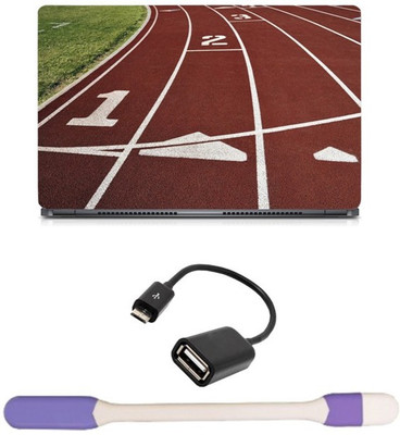 

Skin Yard Race Track Laptop Skin with USB LED Light & OTG Cable - 15.6 Inch Combo Set
