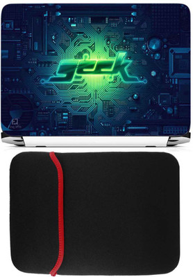 

FineArts Geek Laptop Skin with Reversible Laptop Sleeve Combo Set