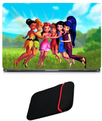 Skin Yard Disney Tiner Well Movie Laptop Skin/Decal with Reversible Laptop Sleeve - 15.6 Inch Combo Set