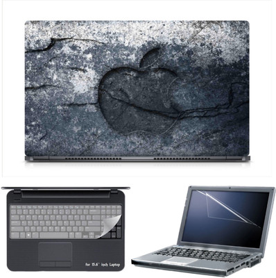 

Skin Yard Concrete Apple Logo Laptop Skin Decal with Keyguard & Screen Protector -15.6 Inch Combo Set