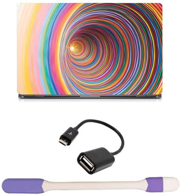 

Skin Yard Coloured Cyclone Laptop Skin with USB LED Light & OTG Cable - 15.6 Inch Combo Set