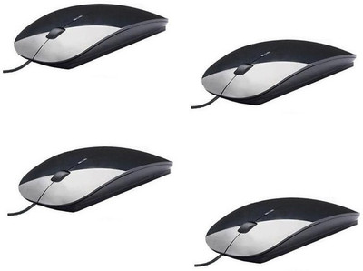 

FKU Set of 4 RP-007 High Definition Ultra Slim 1000 DPI Wired Optical Mouse Combo Set