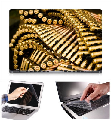 

Skin Yard Machine Gun Bullets Laptop Skin Decal with Keyguard & Screen Protector -15.6 Inch Combo Set