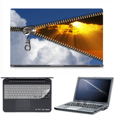 

Skin Yard Chain Clip Weather Laptop Skin Decal with Keyguard & Screen Protector -15.6 Inch Combo Set