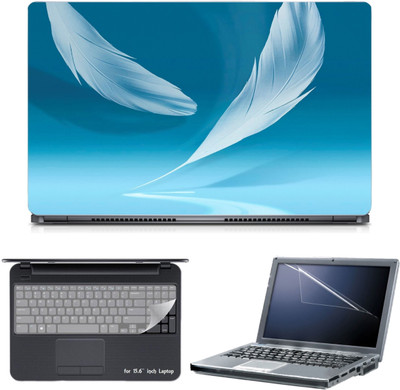 

Skin Yard 3in1 Combo- White Feather Laptop Skin with Screen Protector & Keyguard -15.6 Inch Combo Set