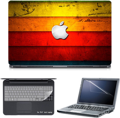 

Skin Yard 3in1 Combo- Colour Wooden Apple Laptop Skin with Screen Protector & Keyguard -15.6 Inch Combo Set