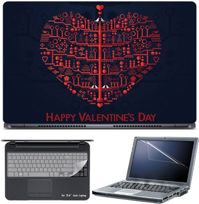 Skin Yard Valentine Day 3D Laptop Skin with Screen Protector & Keyboard Skin -15.6 Inch Combo Set