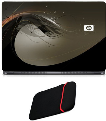 Skin Yard Hp Background Laptop Skin/Decal with Reversible Laptop Sleeve - 15.6 Inch Combo Set