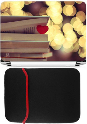 

FineArts Heart in Book Laptop Skin with Reversible Laptop Sleeve Combo Set