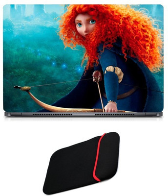 

Skin Yard Princess Merida Laptop Skin/Decal with Reversible Laptop Sleeve - 14.1 Inch Combo Set