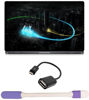 

Skin Yard City Light Show Laptop Skin with USB LED Light & OTG Cable - 15.6 Inch Combo Set