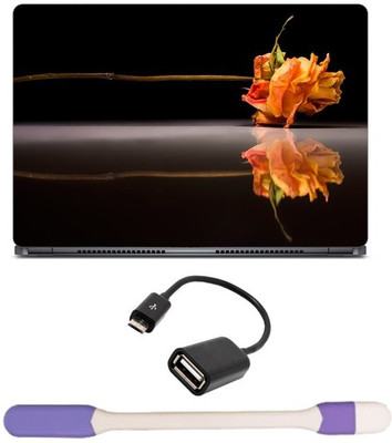 

Skin Yard Dreid Rose Laptop Skin with USB LED Light & OTG Cable - 15.6 Inch Combo Set