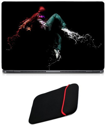 

Skin Yard Hip Hop Dancing Boy Sparkle Laptop Skin/Decal with Reversible Laptop Sleeve - 14.1 Inch Combo Set