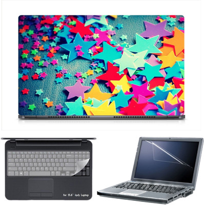 

Skin Yard Colorful Star Laptop Skin Decal with Keyguard & Screen Protector -15.6 Inch Combo Set