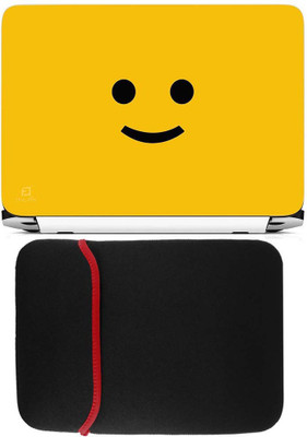 

FineArts Yellow Smiley Laptop Skin with Reversible Laptop Sleeve Combo Set
