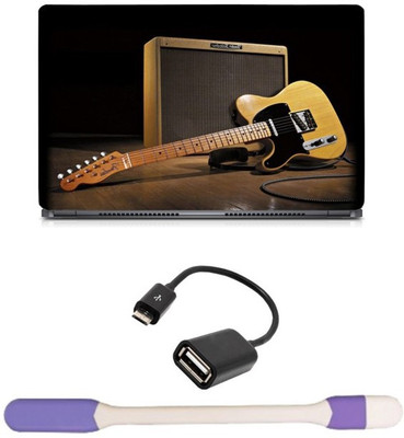 

Skin Yard Stereo Guitar Laptop Skin with USB LED Light & OTG Cable - 15.6 Inch Combo Set
