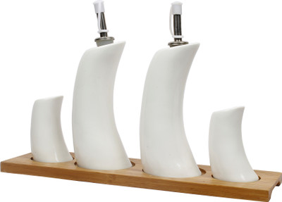 

Wellness Spa India Olio and Aceto Set 5 Piece Oil & Vinegar Set(Ceramic, Wood)