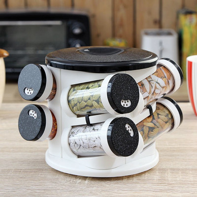 

JVS Majestic Spice Tower Laser Black 8 Piece Condiment Set(Plastic)