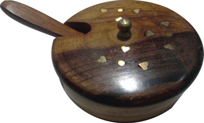 

BKDT Marketing Hand Made Beautiful Wooden Bowl And Spoon For Pickle 2 Piece Condiment Set(Wood)