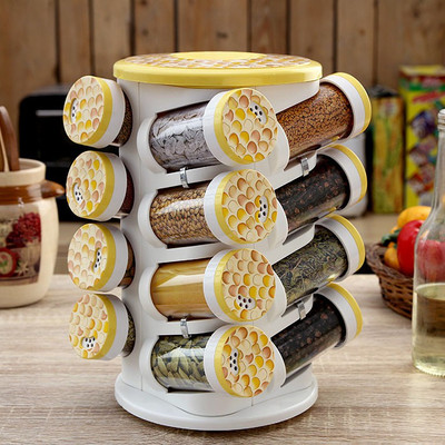 

JVS Majestic Spice Tower Harvest Yellow 16 Piece Condiment Set(Plastic)