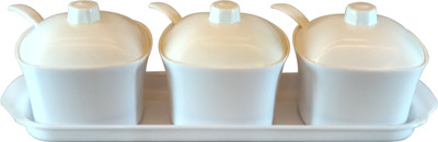 

Homekitchen99 Pickle Pot With 3 Spoons 3 Piece Condiment Set(Plastic)