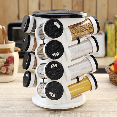 

JVS Majestic Spice Tower Laser Black 16 Piece Condiment Set(Plastic)