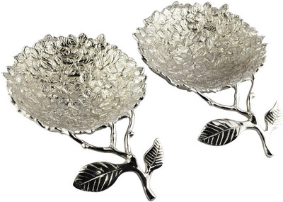 Sage Koncpt Flower nut bowl ( set of 2 ) 2 Piece Condiment Set(Aluminium)