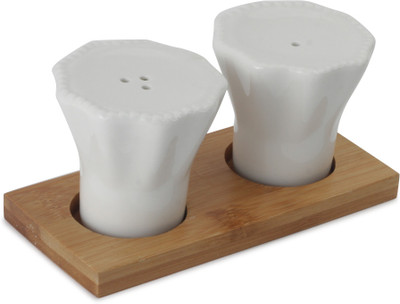 

Chrome 3 Piece Salt & Pepper Set(Ceramic, Wooden)