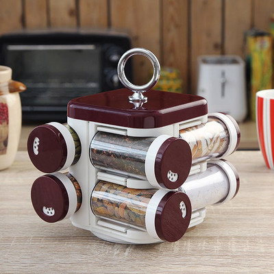 

JVS Kitchen Mate 8 Jar Solid Burgandy 8 Piece Condiment Set(Plastic)