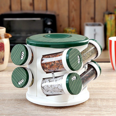

JVS Majestic Spice Tower Bamboo Green 8 Piece Condiment Set(Plastic)