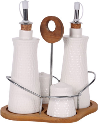 

JB Collection 4 Piece Salt & Pepper Set(Ceramic, Wood)